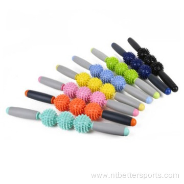 3 Spiky Hedgehog Balls Muscle Massage stick roller